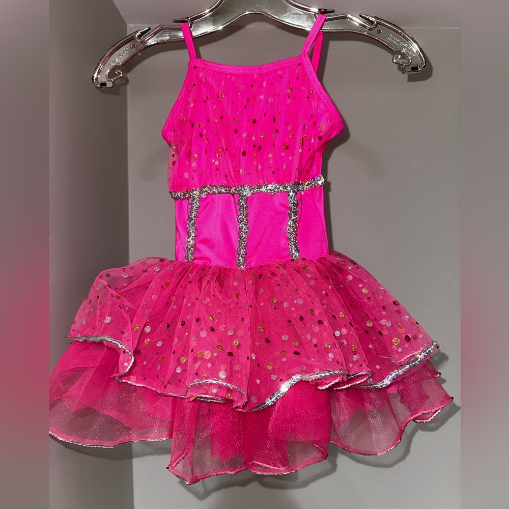 Little girls pink leotard tutu dance wear - girls size 8💕